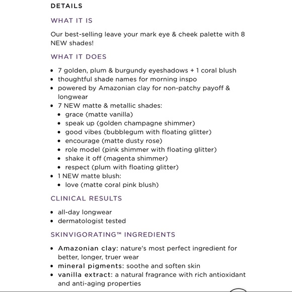 NWOT Tarte Leave Your Mark vll Eyeshadow & Cheek Palette Makeup - Picture 6 of 7